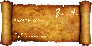 Zsák Alex névjegykártya