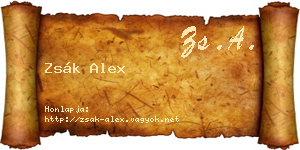 Zsák Alex névjegykártya