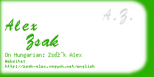 alex zsak business card